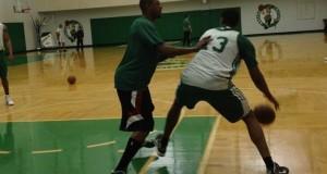 Paul Pierce vs Fab Melo at practice